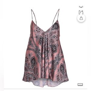 Caroline Constas Pink Paisley Silk Camisole